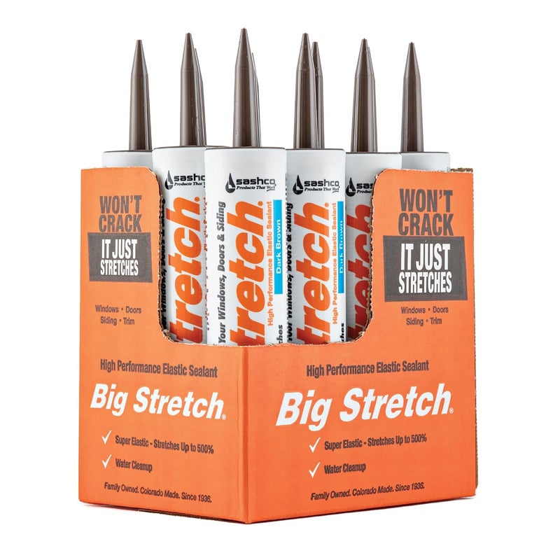 Sashco Big Stretch Caulk - Dark Brown, 10.5 Ounce High Performance Elastic Sealant - Image 1